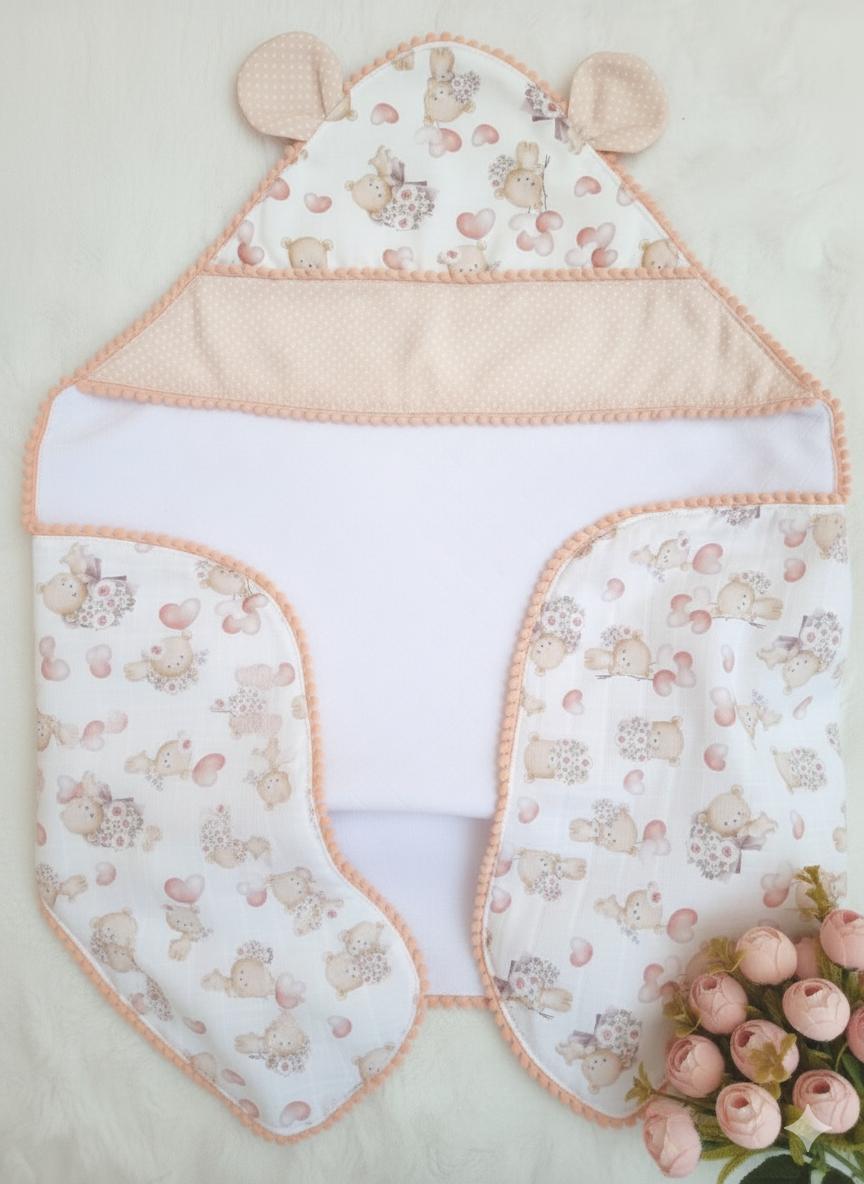 Toalha Fralda Pompom